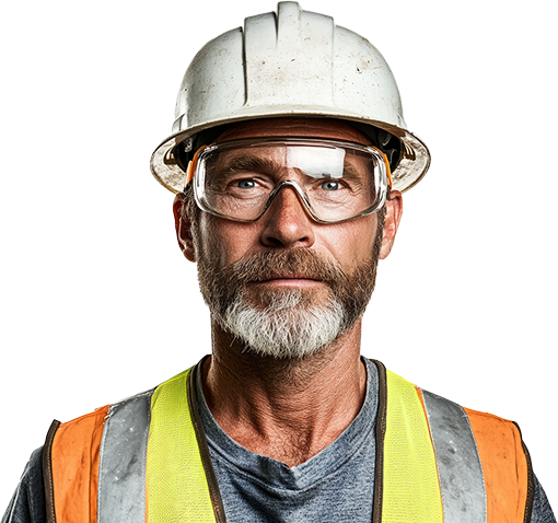 Hard working construction worker